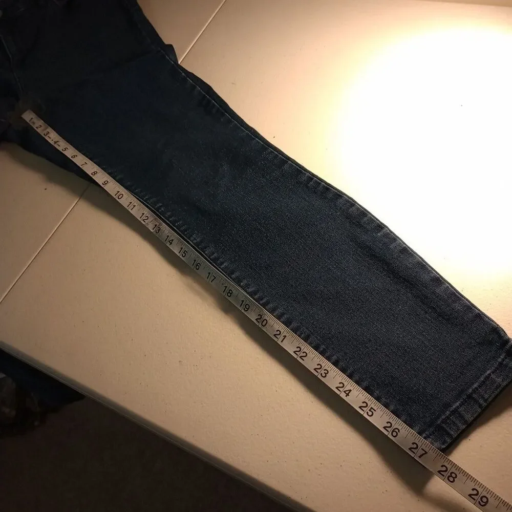 Ellen Tracy Denim Skinny Jeans Women's 10 Blue Refined Mid Rise Dark Wash